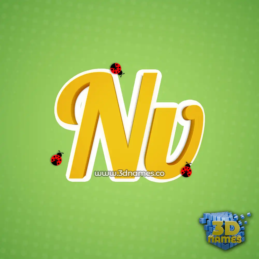 nv in Ladybugs style - 3D name wallpaper