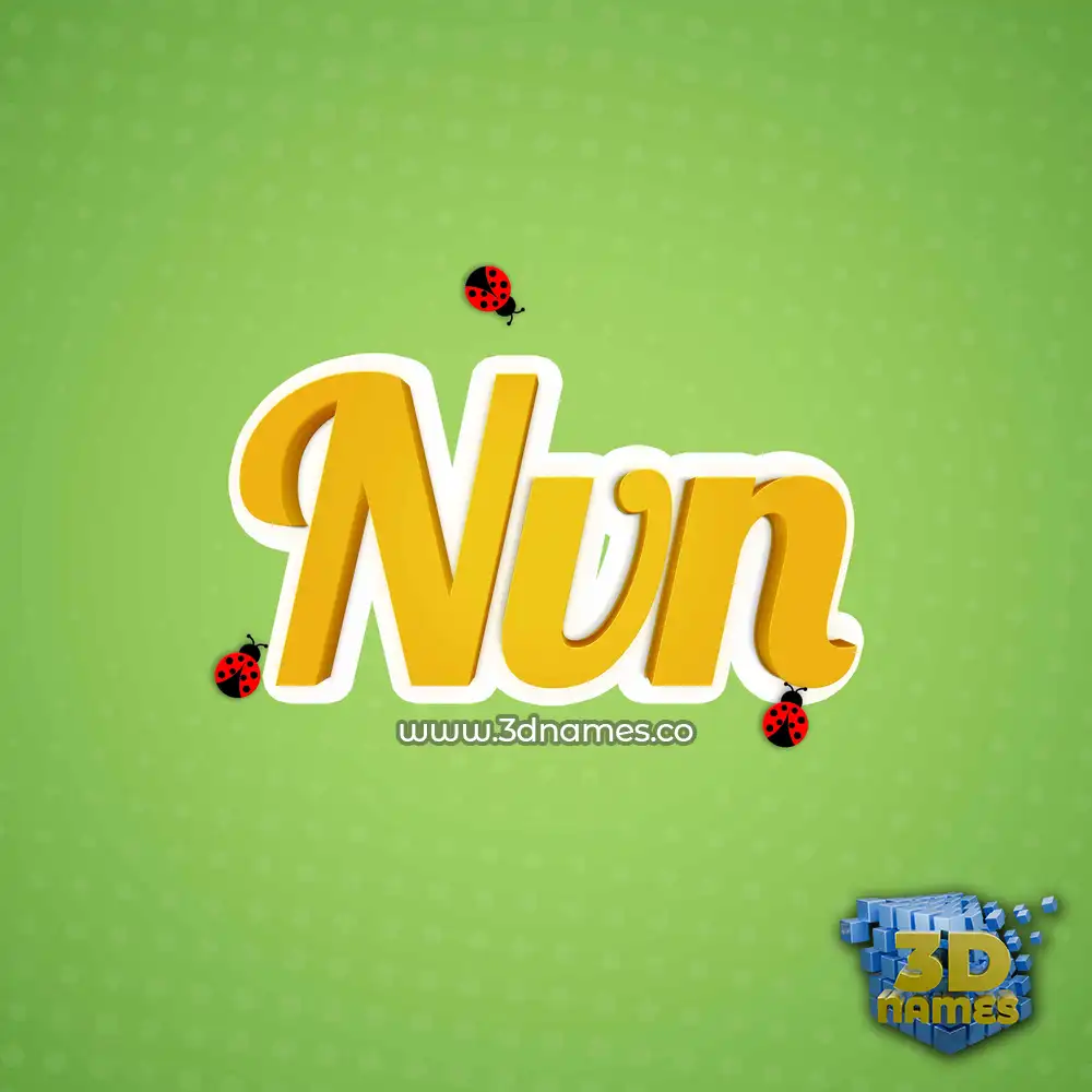 nvn in Ladybugs style - 3D name wallpaper