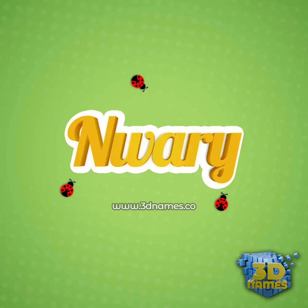 nwary in Ladybugs style - 3D name wallpaper