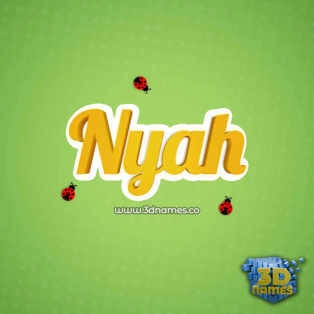 nyah in Ladybugs style - 3D name wallpaper