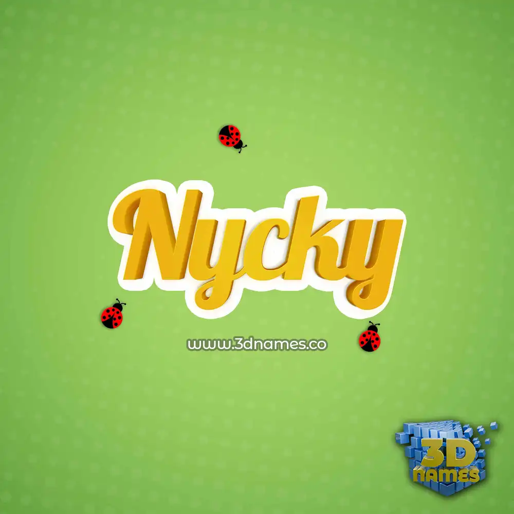 nycky in Ladybugs style - 3D name wallpaper