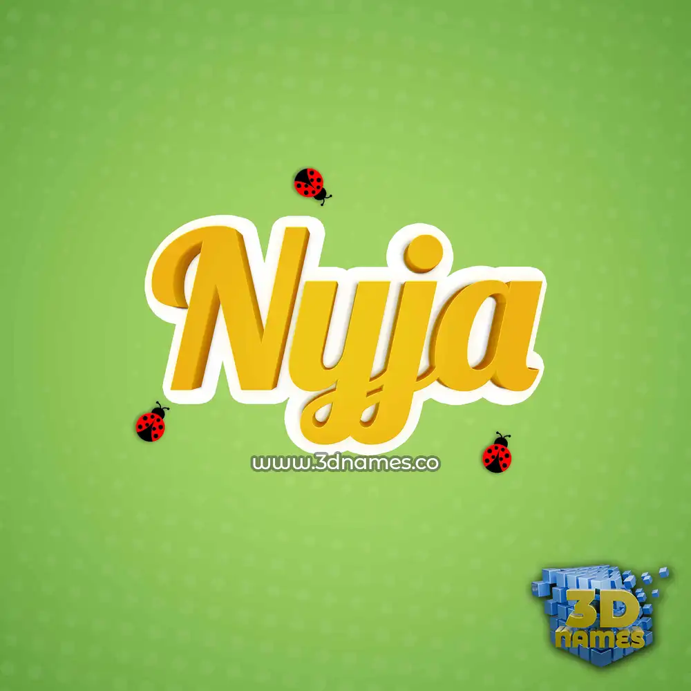 nyja in Ladybugs style - 3D name wallpaper