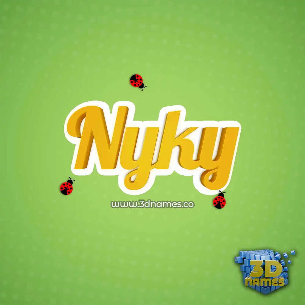 nyky in Ladybugs style - 3D name wallpaper