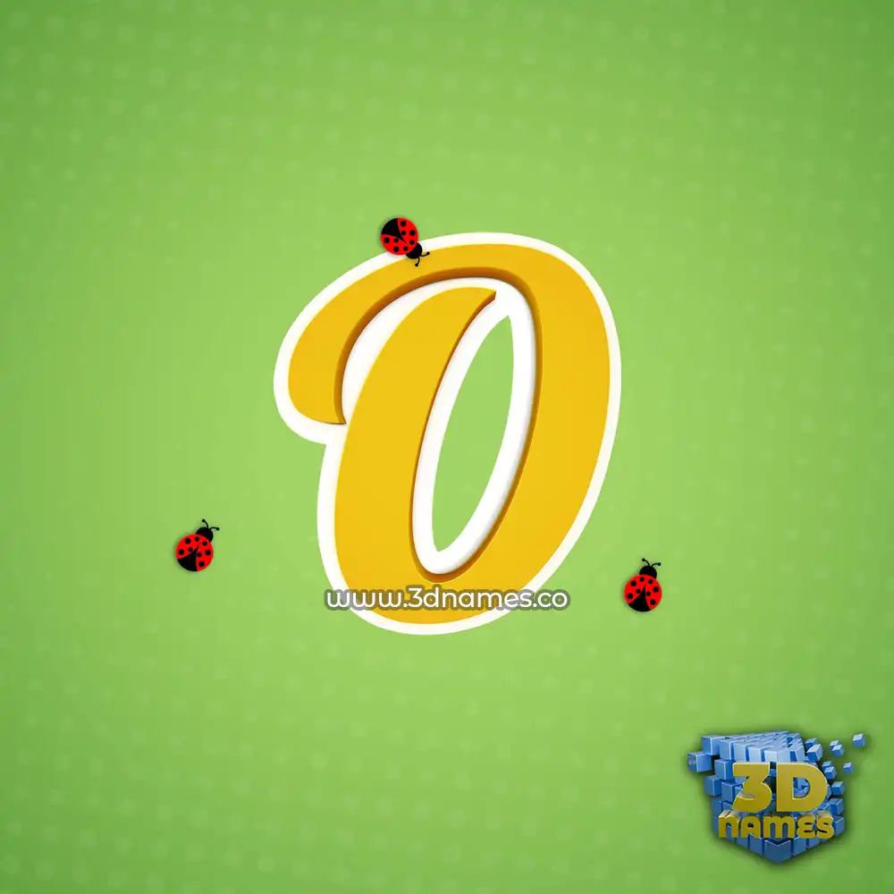 o in Ladybugs style - 3D name wallpaper