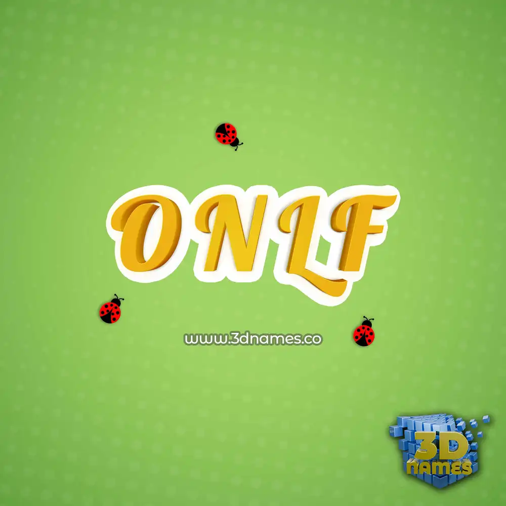 o n l f in Ladybugs style - 3D name wallpaper