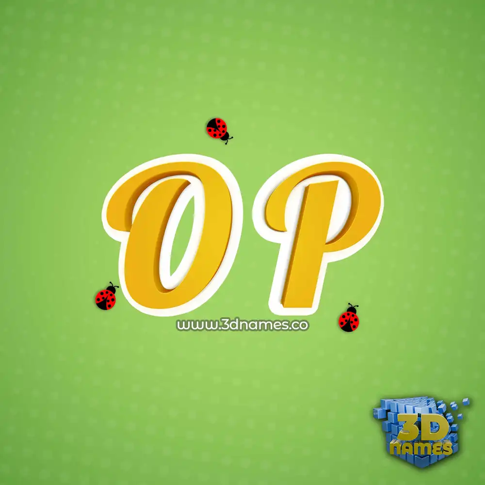o p in Ladybugs style - 3D name wallpaper