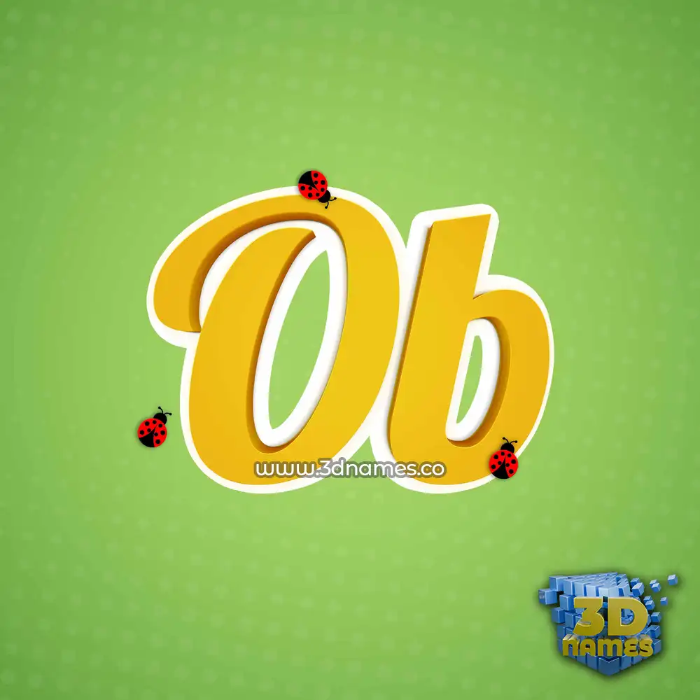 ob in Ladybugs style - 3D name wallpaper