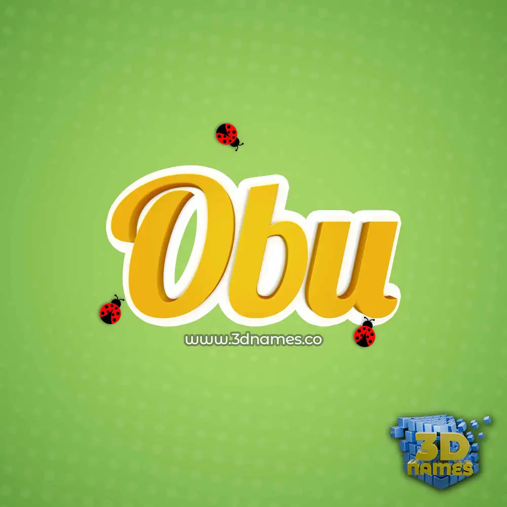 obu in Ladybugs style - 3D name wallpaper
