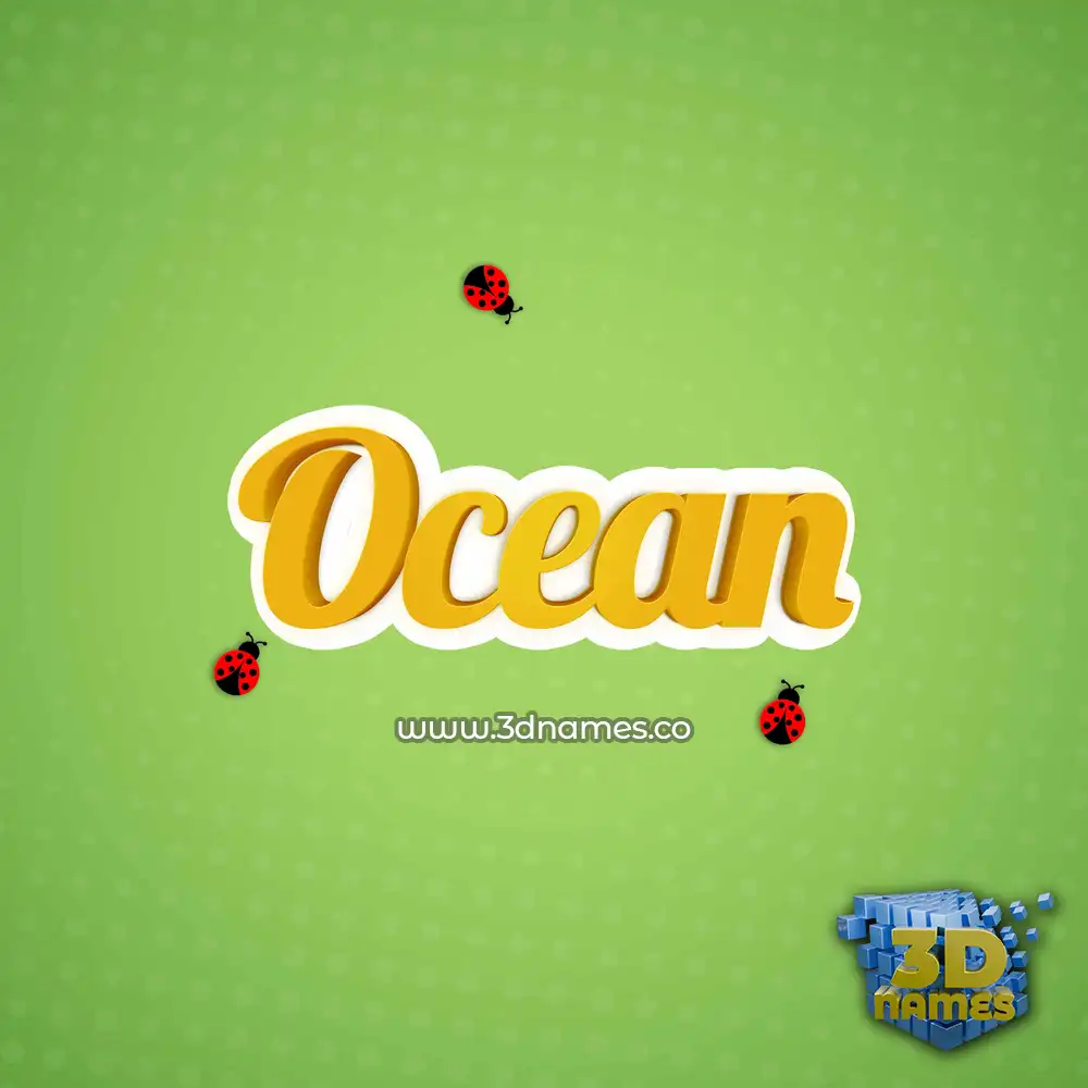 ocean in Ladybugs style - 3D name wallpaper