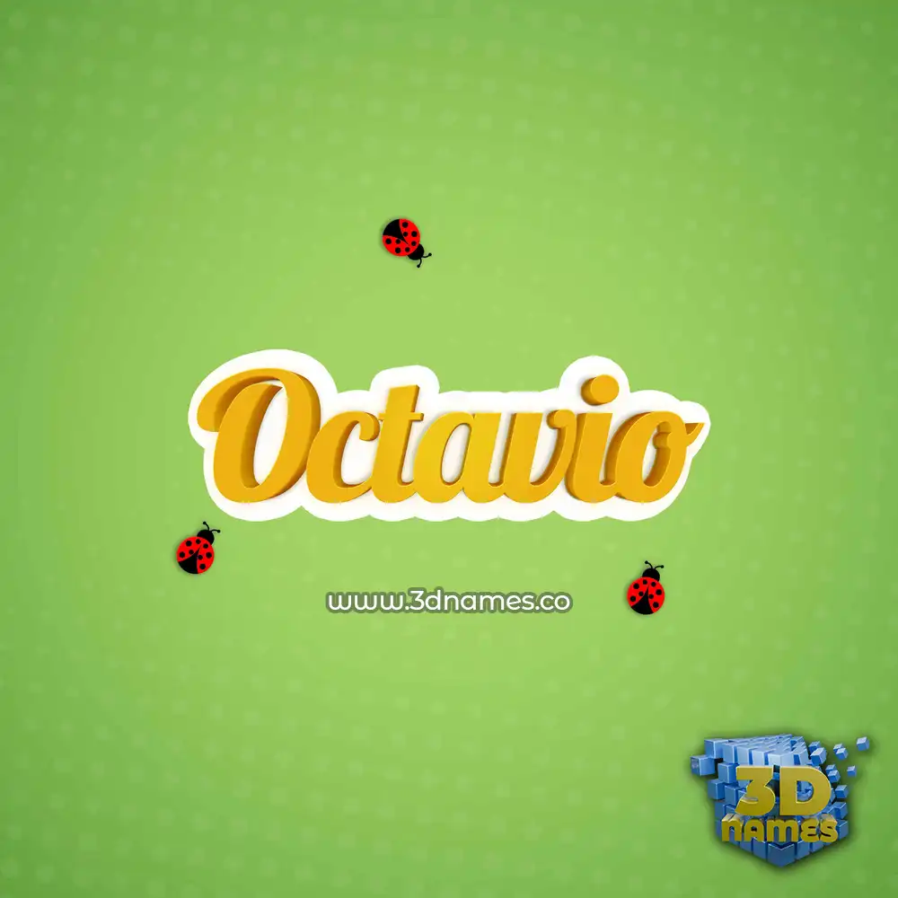 octavio in Ladybugs style - 3D name wallpaper