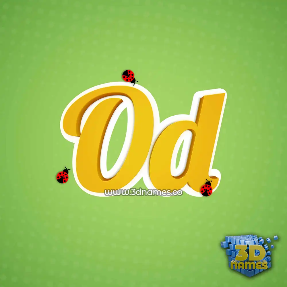 od in Ladybugs style - 3D name wallpaper