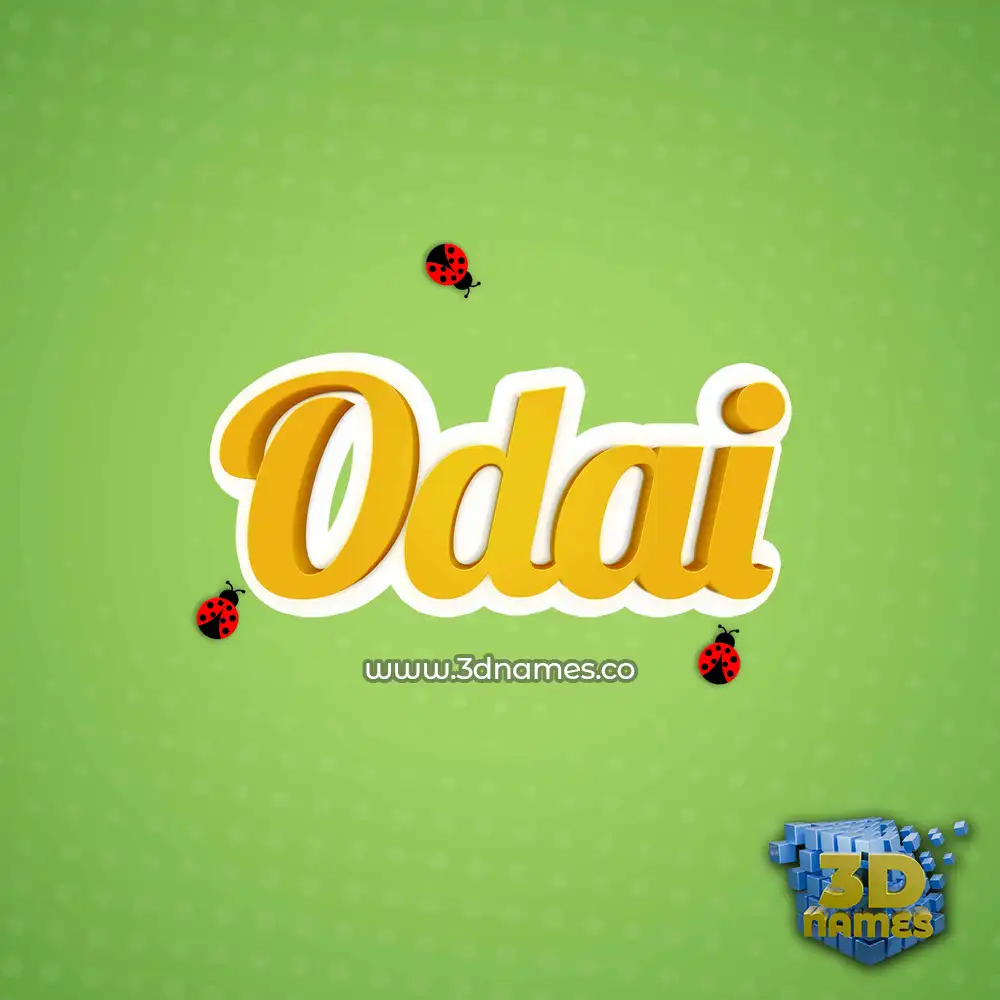 odai in Ladybugs style - 3D name wallpaper