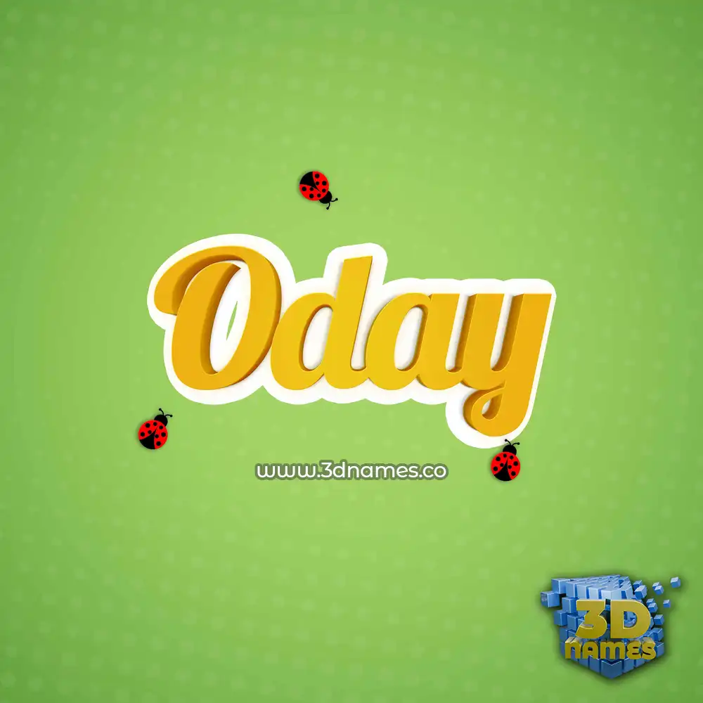 oday in Ladybugs style - 3D name wallpaper