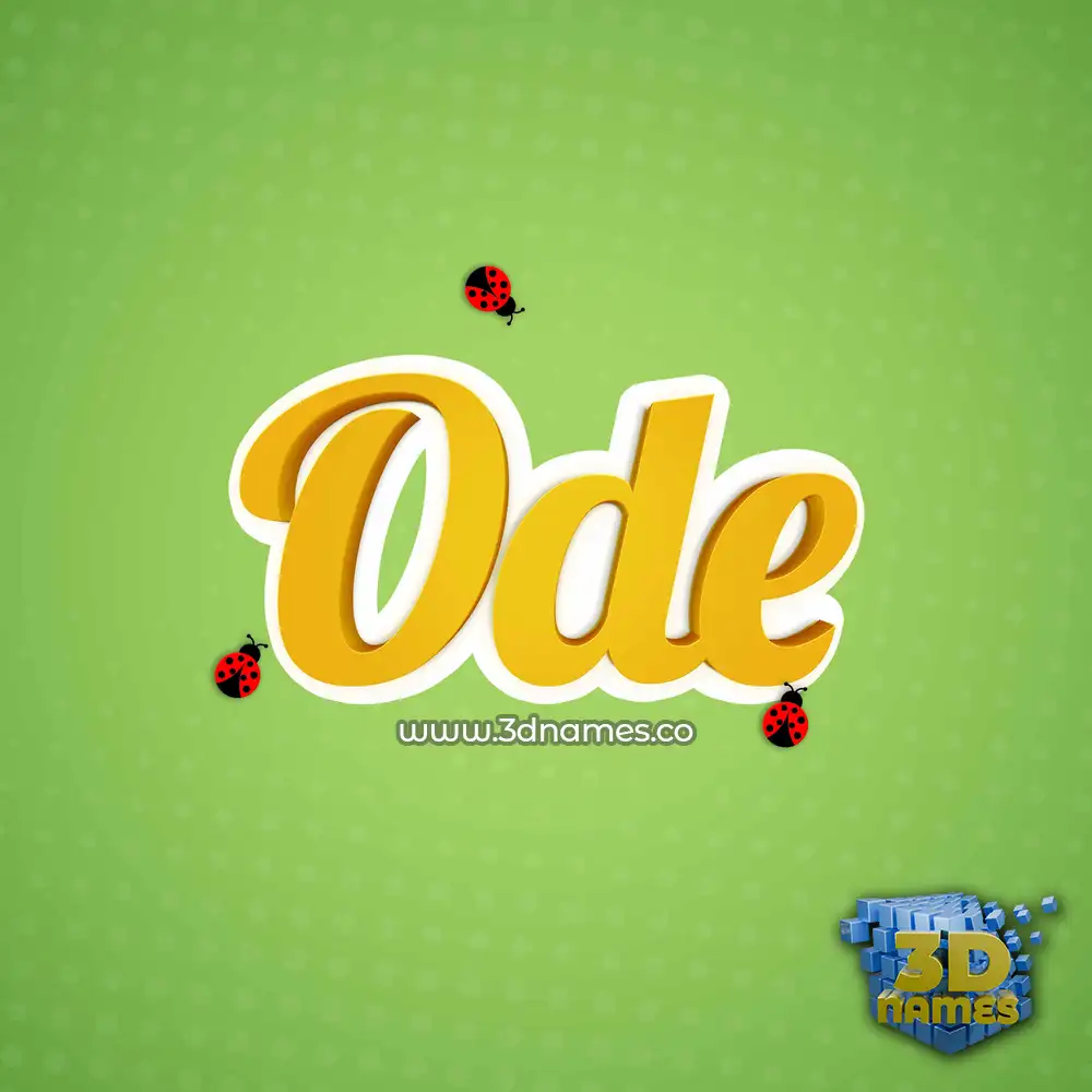 ode in Ladybugs style - 3D name wallpaper