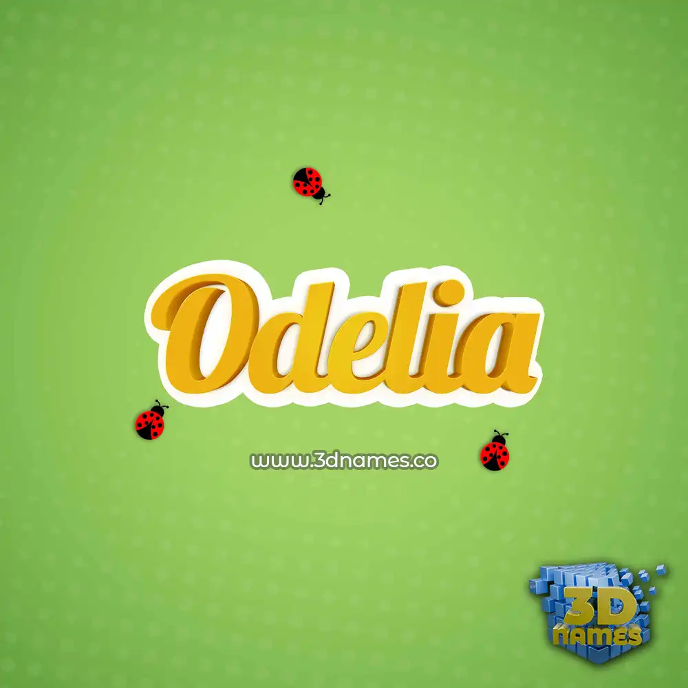odelia in Ladybugs style - 3D name wallpaper