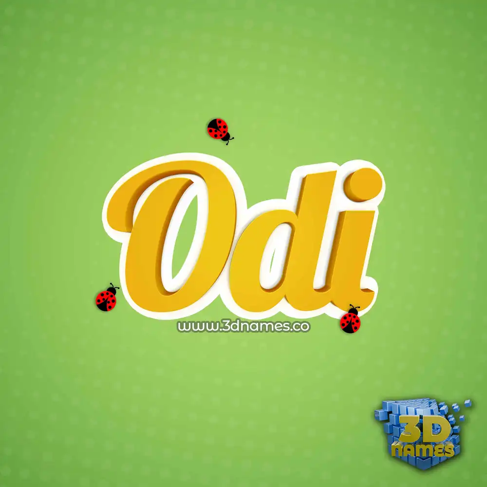 odi in Ladybugs style - 3D name wallpaper