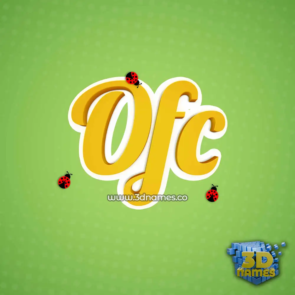 ofc in Ladybugs style - 3D name wallpaper