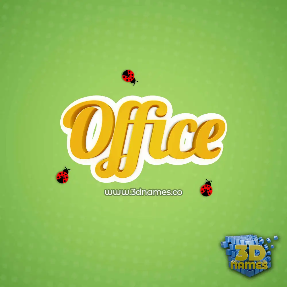 office in Ladybugs style - 3D name wallpaper