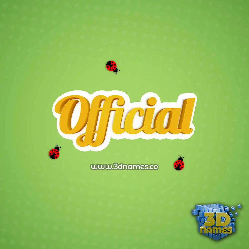 official in Ladybugs style - 3D name wallpaper