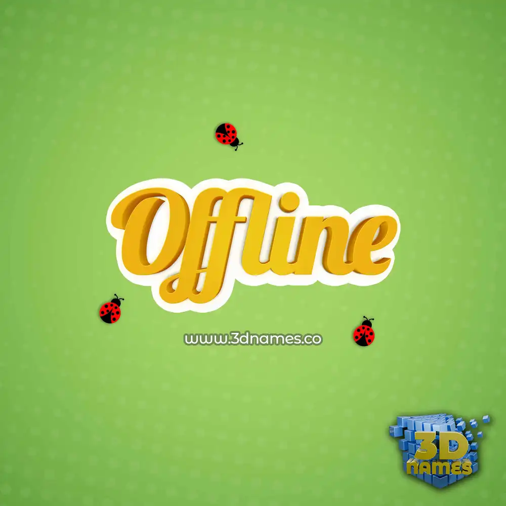 offline in Ladybugs style - 3D name wallpaper