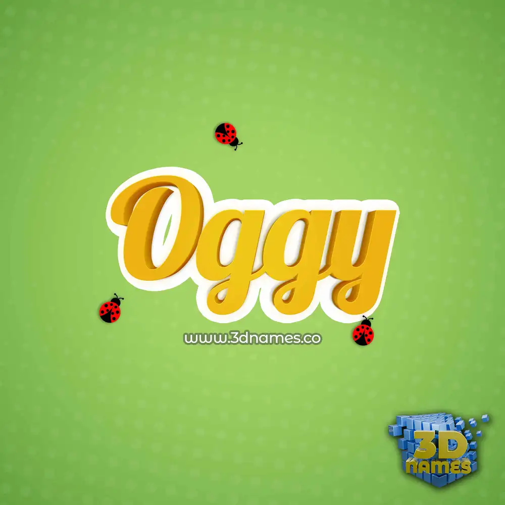 oggy in Ladybugs style - 3D name wallpaper