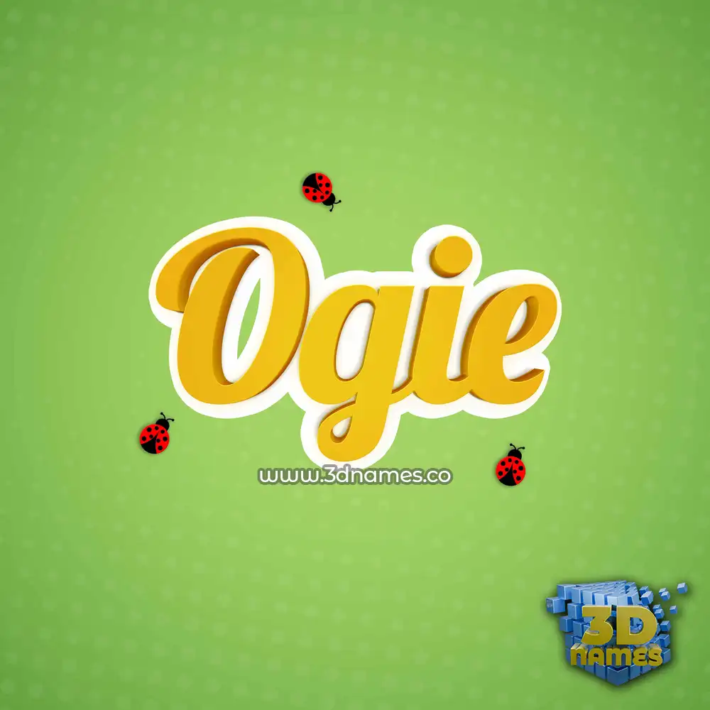 ogie in Ladybugs style - 3D name wallpaper