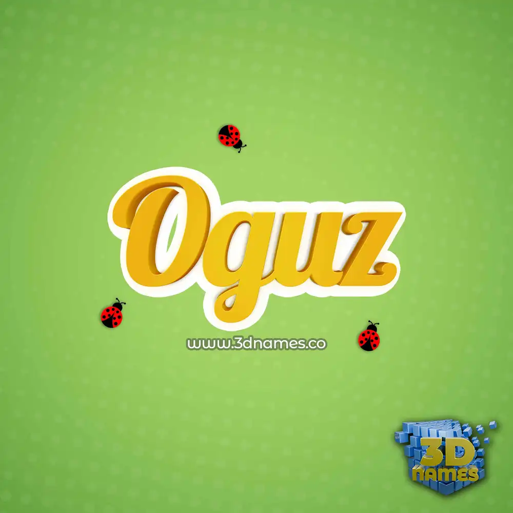 oguz in Ladybugs style - 3D name wallpaper