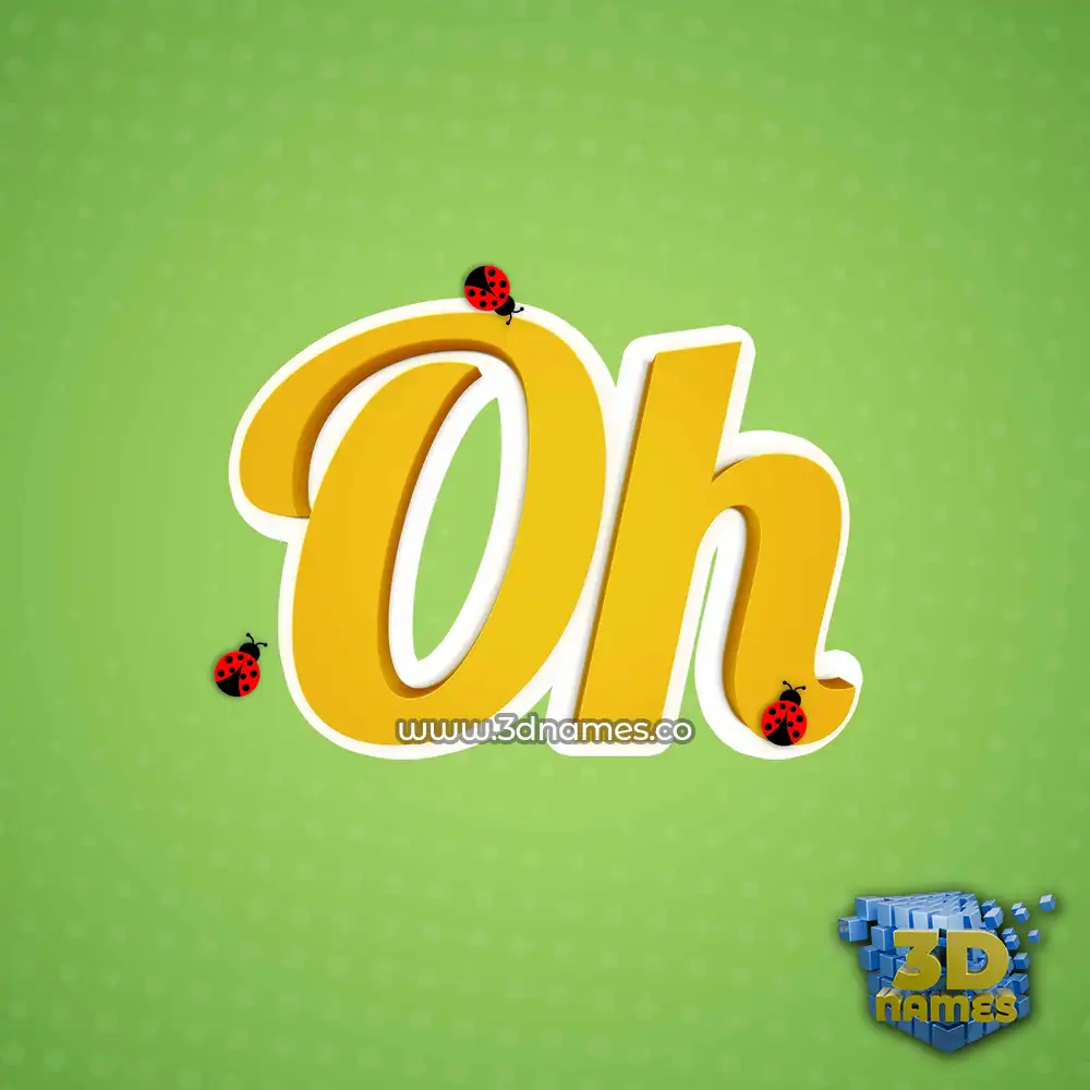 oh in Ladybugs style - 3D name wallpaper