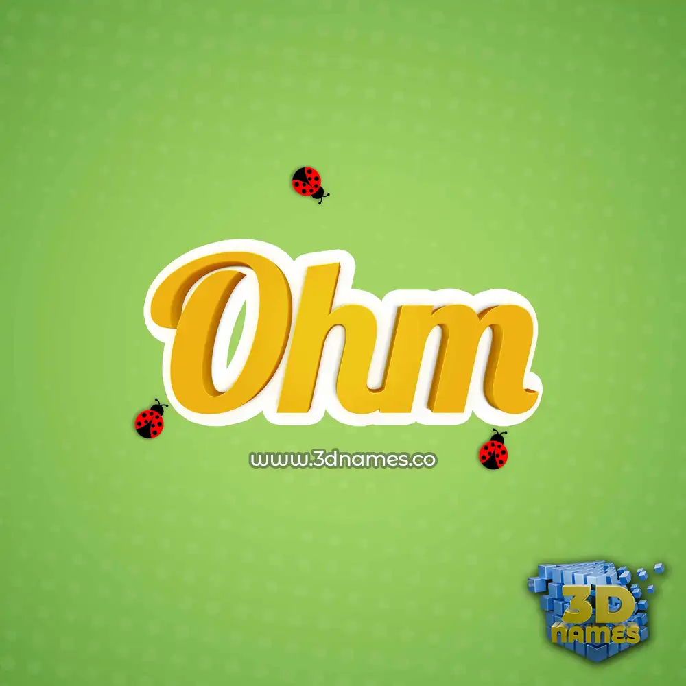 ohm in Ladybugs style - 3D name wallpaper