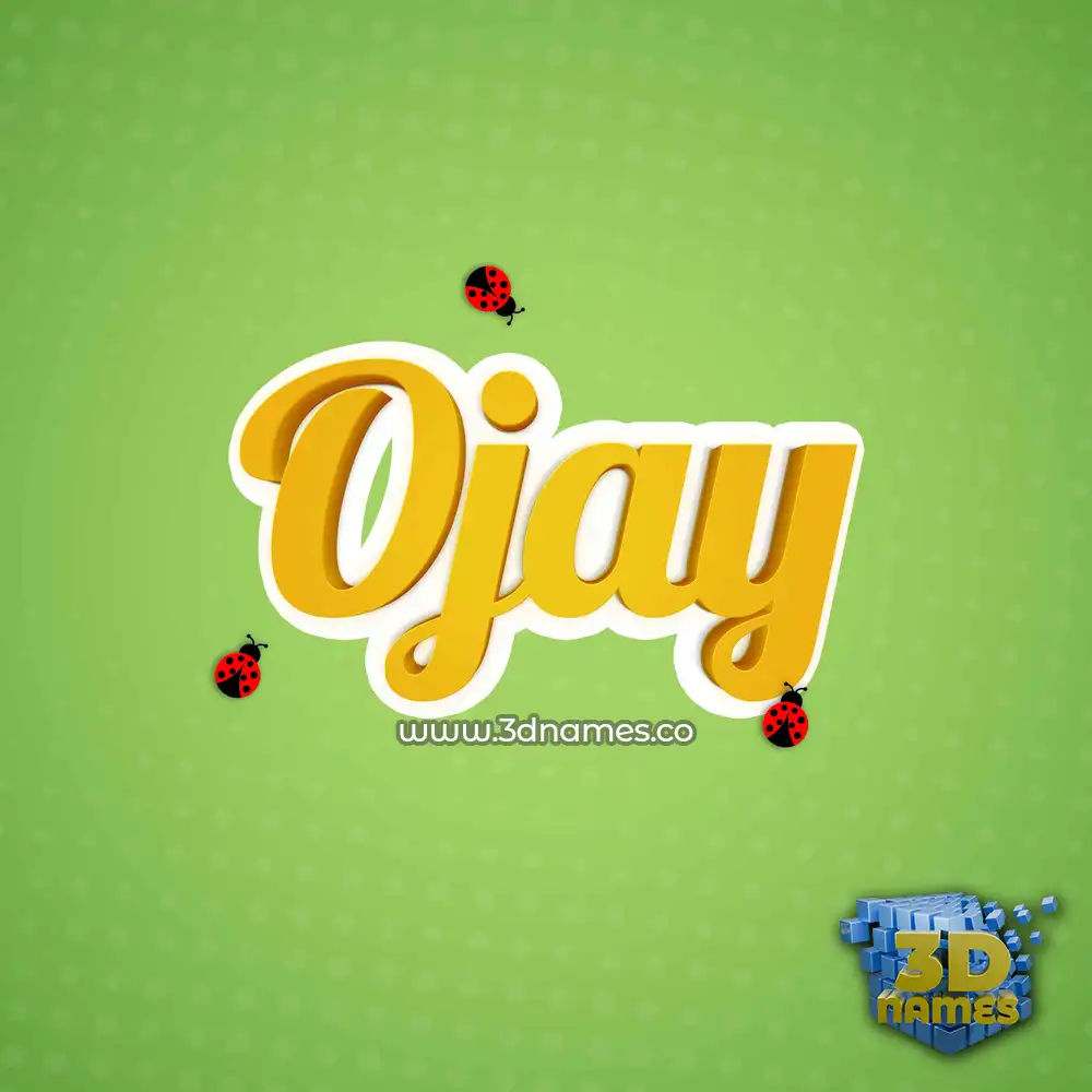 ojay in Ladybugs style - 3D name wallpaper