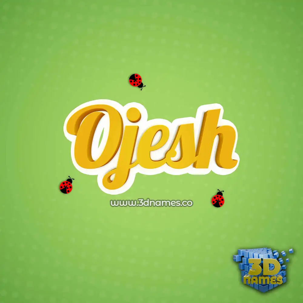 ojesh in Ladybugs style - 3D name wallpaper