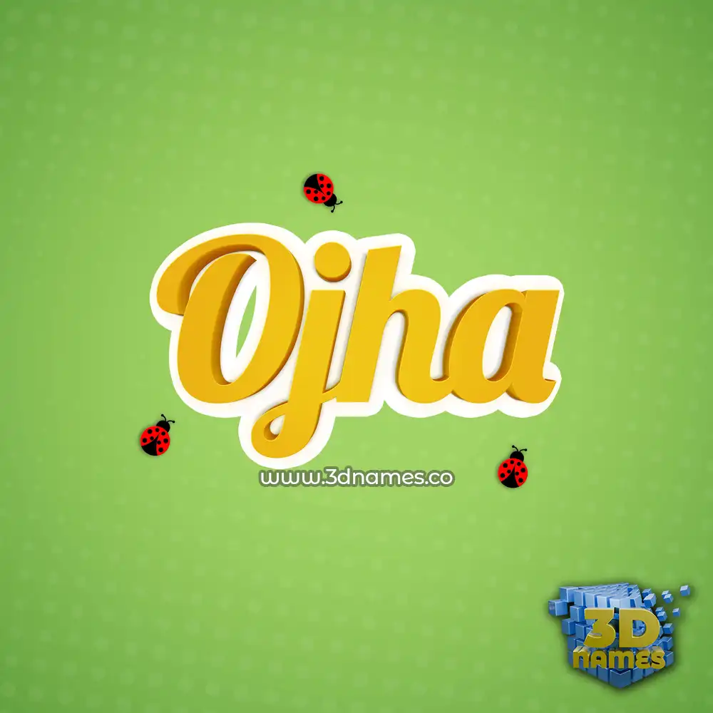 ojha in Ladybugs style - 3D name wallpaper