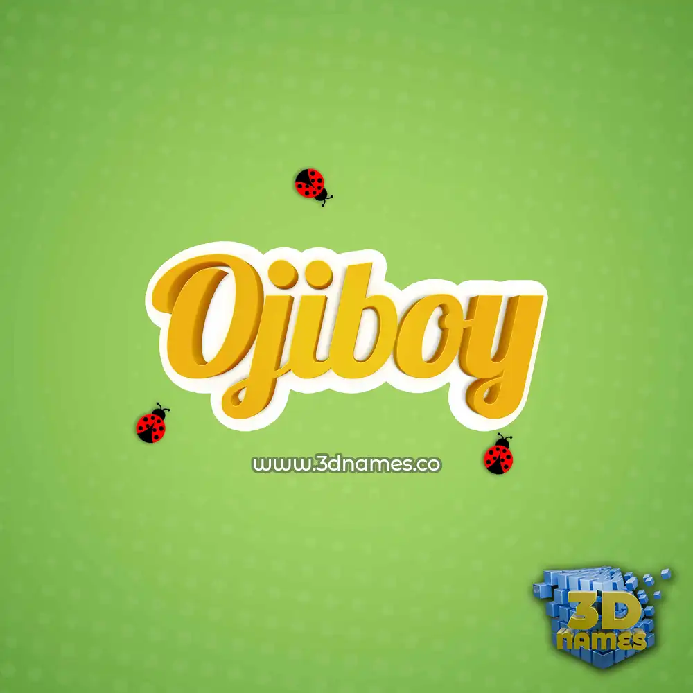 ojiboy in Ladybugs style - 3D name wallpaper