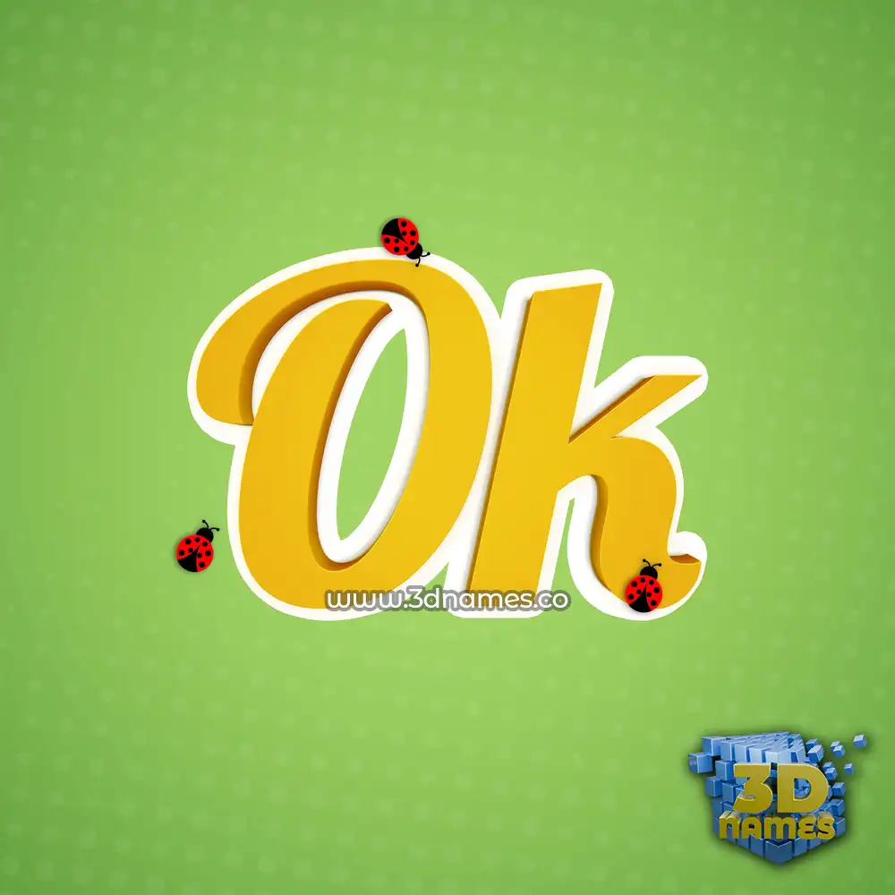 ok in Ladybugs style - 3D name wallpaper