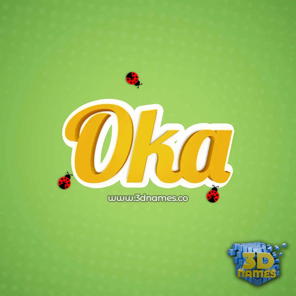 oka in Ladybugs style - 3D name wallpaper