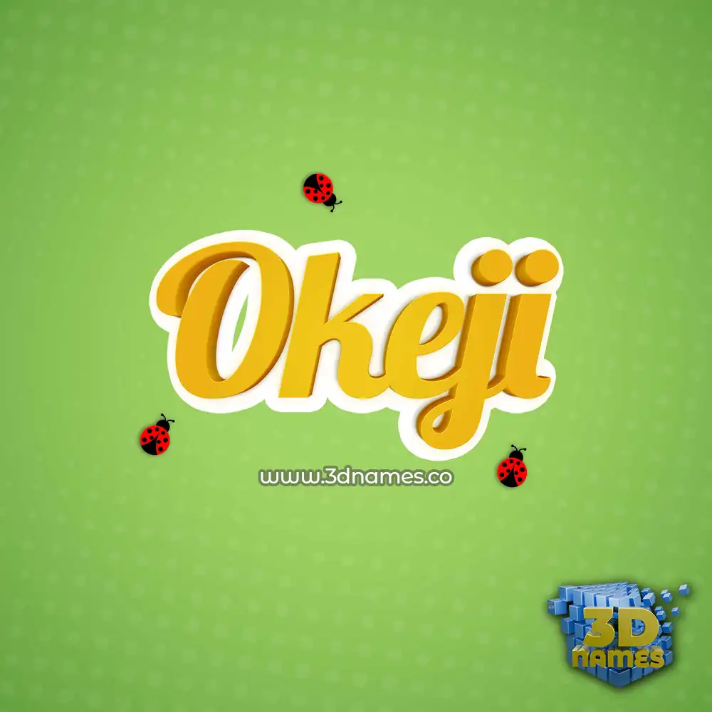 okeji in Ladybugs style - 3D name wallpaper