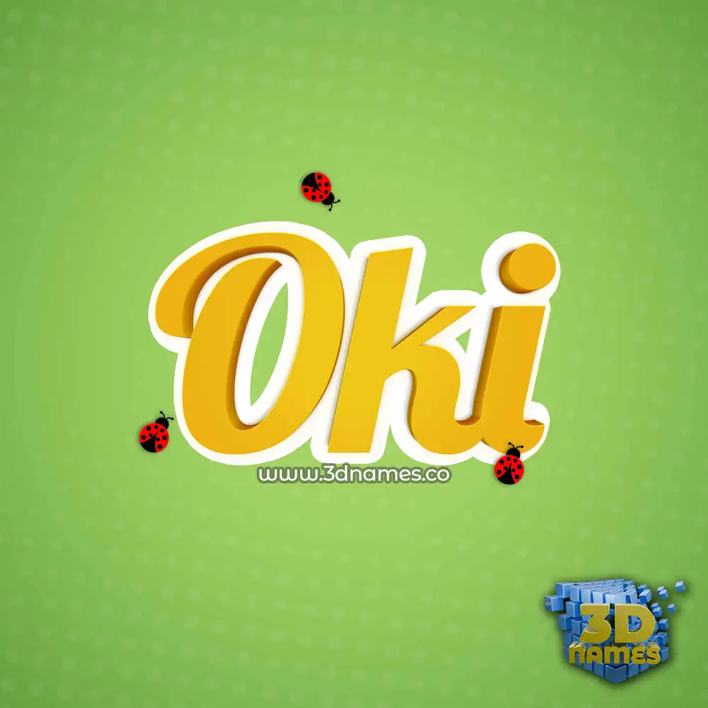 oki in Ladybugs style - 3D name wallpaper