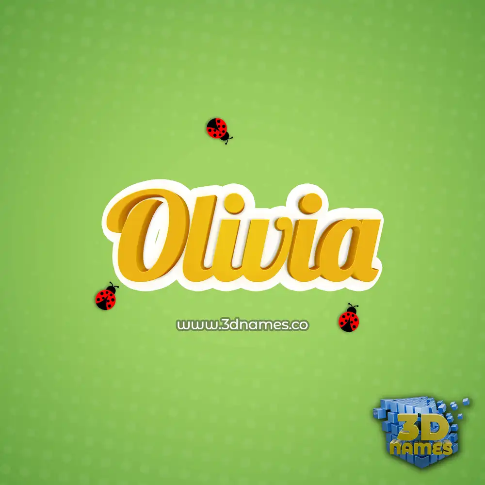 olivia in Ladybugs style - 3D name wallpaper