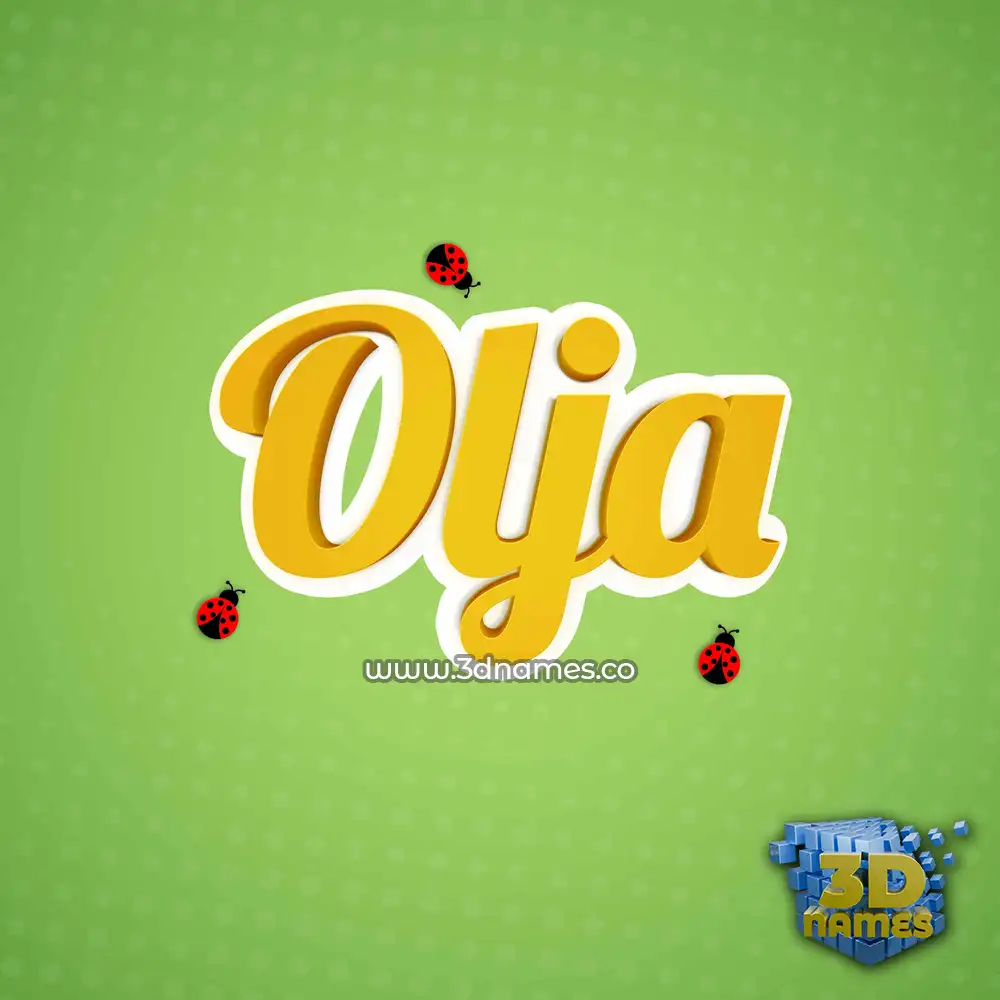 olja in Ladybugs style - 3D name wallpaper