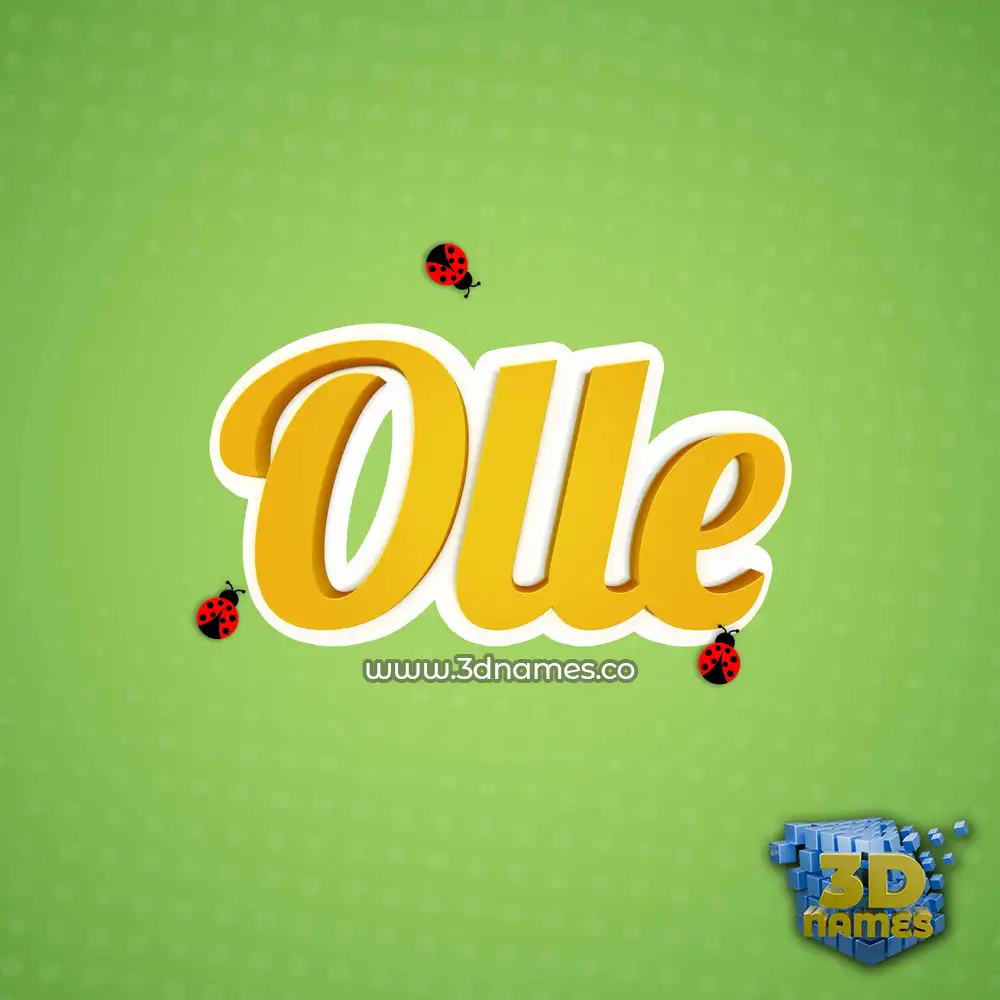 olle in Ladybugs style - 3D name wallpaper