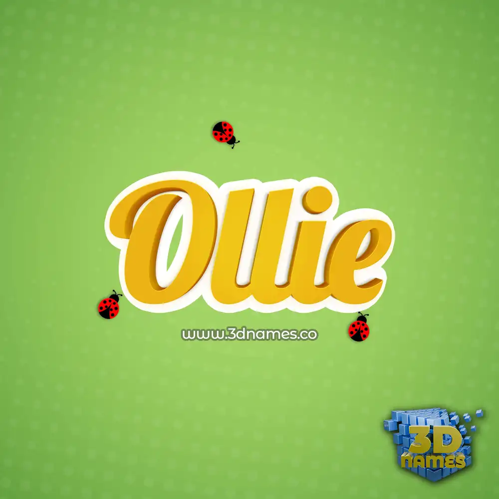 ollie in Ladybugs style - 3D name wallpaper