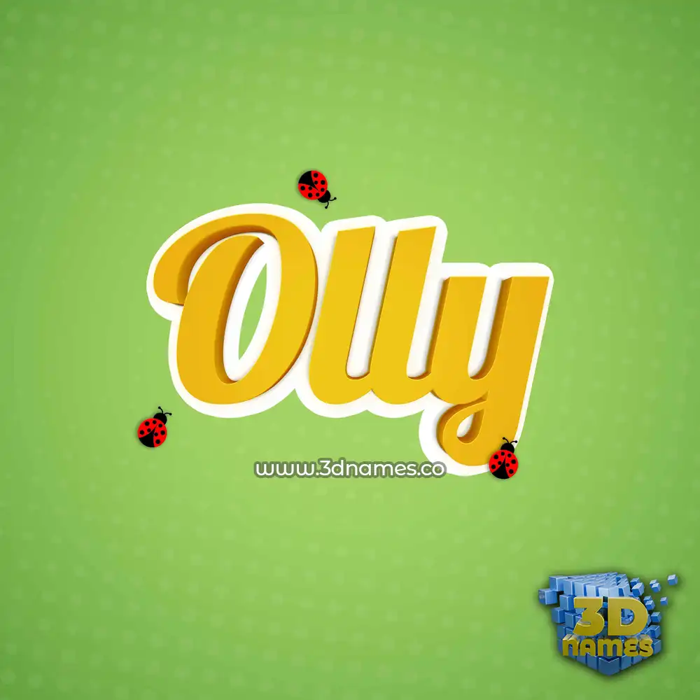 olly in Ladybugs style - 3D name wallpaper