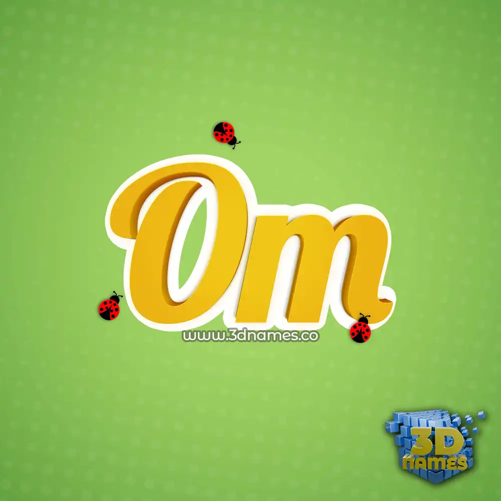om in Ladybugs style - 3D name wallpaper