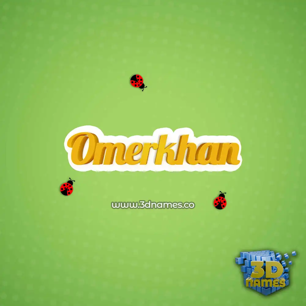 omerkhan in Ladybugs style - 3D name wallpaper