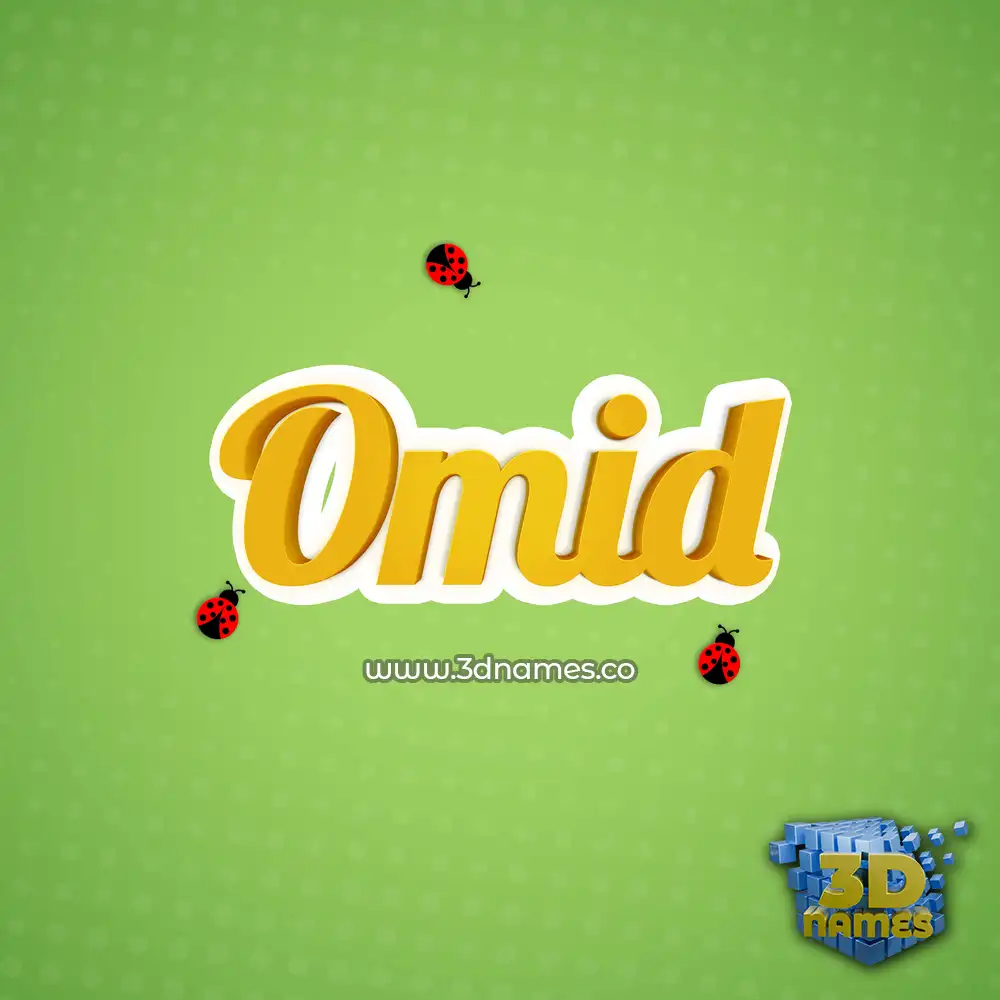 omid in Ladybugs style - 3D name wallpaper