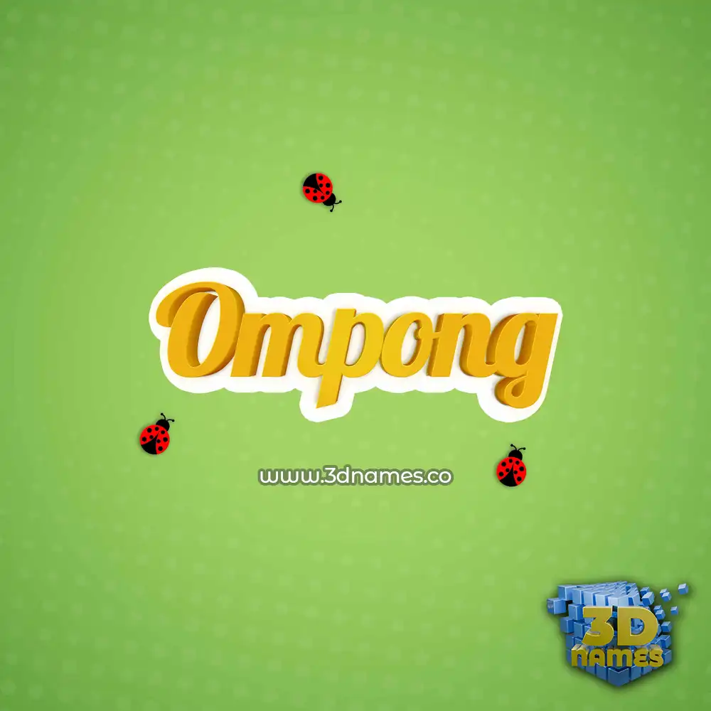 ompong in Ladybugs style - 3D name wallpaper
