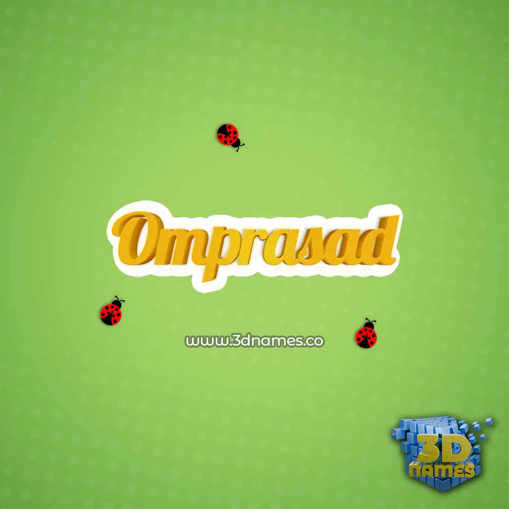 omprasad in Ladybugs style - 3D name wallpaper