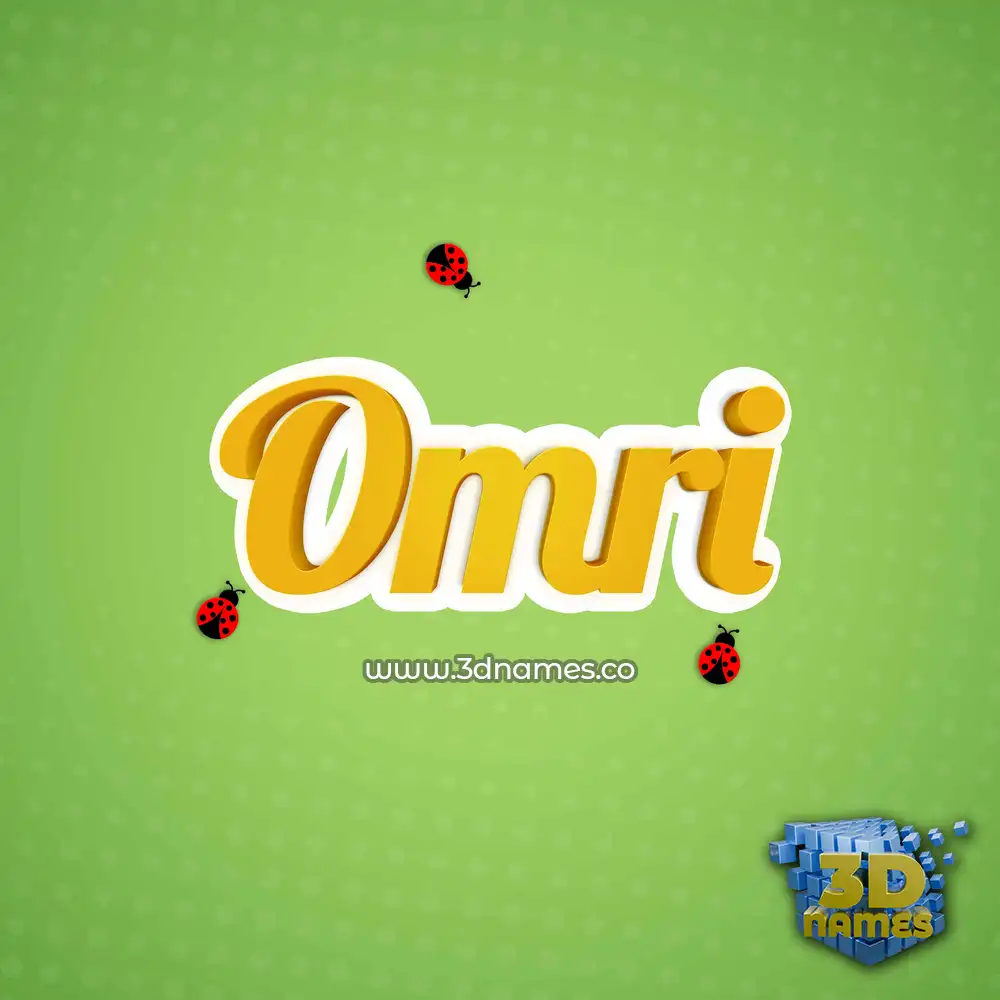 omri in Ladybugs style - 3D name wallpaper