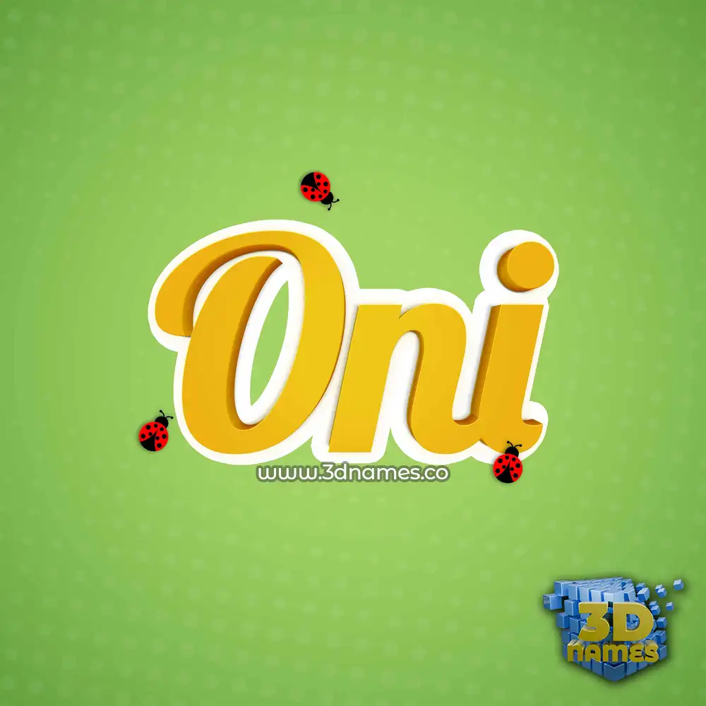 oni in Ladybugs style - 3D name wallpaper