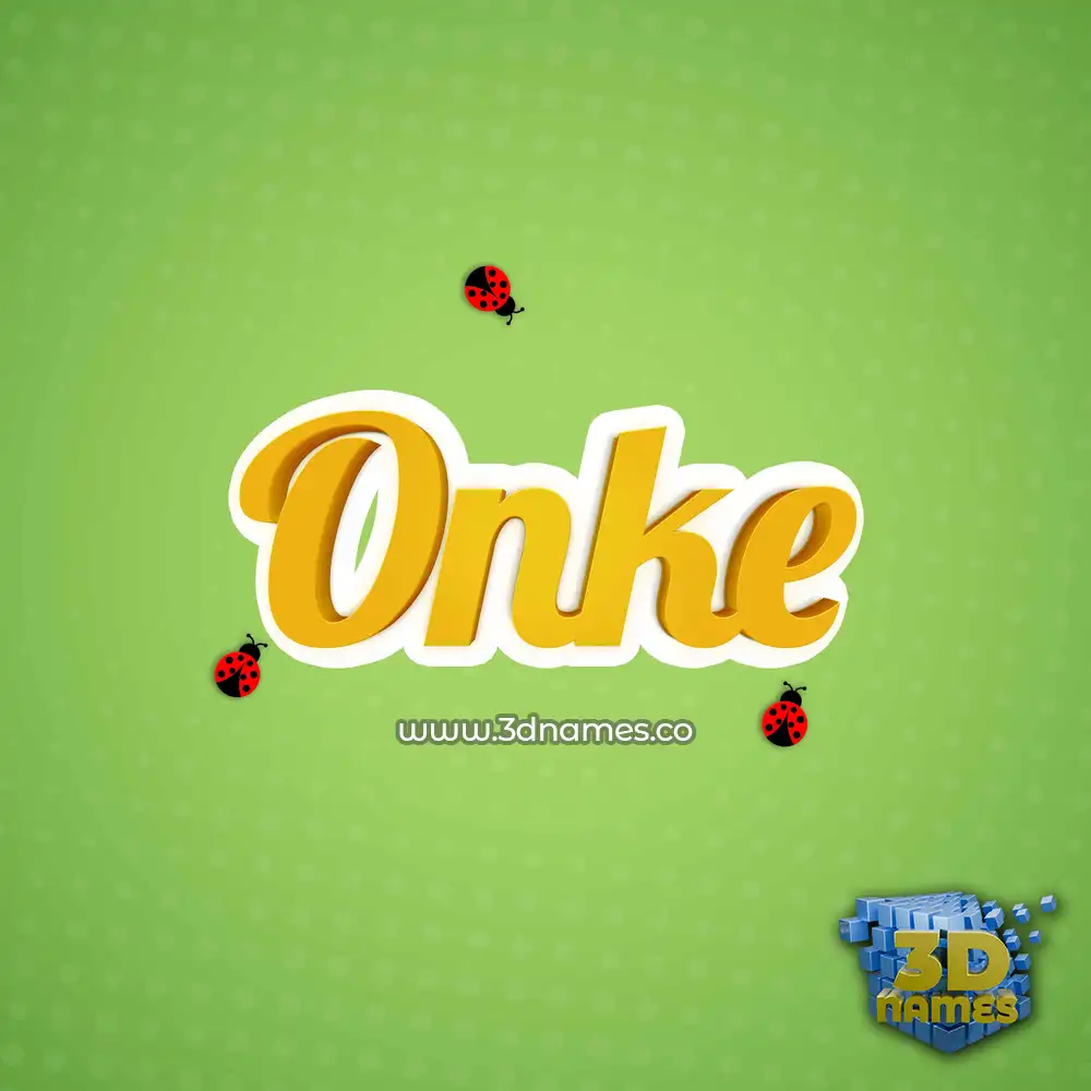 onke in Ladybugs style - 3D name wallpaper